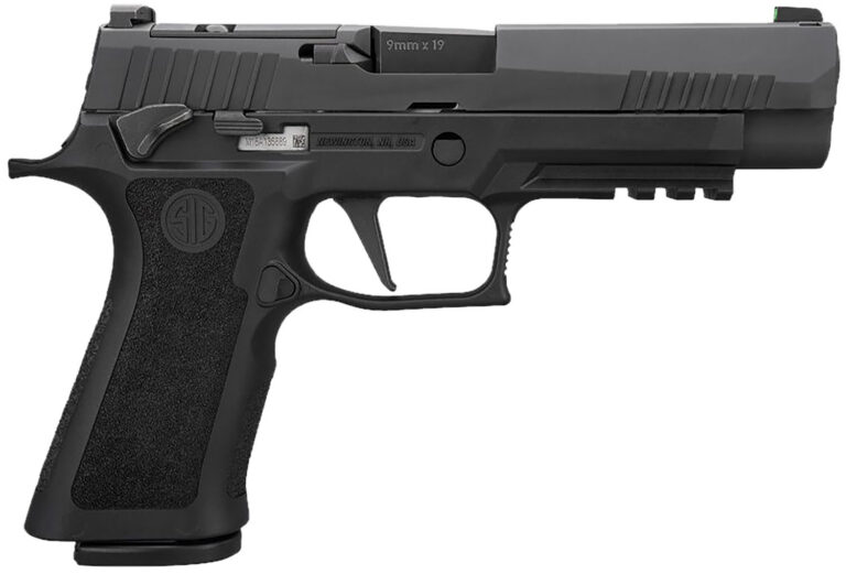 Sig Sauer 320XF-9-BXR3P-MS-CA P320 XFull Full Size Frame 9mm Luger 10+1, 4.70" Black Carbon Steel Barrel, Black Nitron Optic Ready/Serrated Stainless Steel Slide, Black Stainless Steel Frame w/Beavertail & Picatinny Rail, Black XCarry Medium Polymer Grip, Right