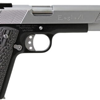 Iver Johnson Arms EAGLEXL45TT Eagle Deluxe 45 ACP 8+1 6" Steel Barrel, Hard Chrome Serrated Steel Slide, Matte Black Steel Frame w/Beavertail, Black/Gray G10 Grip