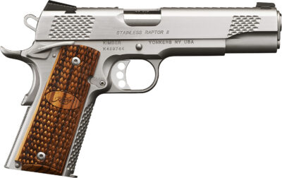 Kimber Mfg.,inc 3200181CA Stainless Raptor II (CA) 45 ACP 8+1 5" Brush Polished Front Serrations Stainless Steel Slide