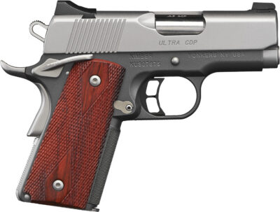 Kimber Mfg, Inc 3000245 CDP Ultra 45 ACP 7+1 3″ Stainless Steel Barrel, Kimpro II Silver Stainless Steel Serrated Slide, Kimpro II Gray Aluminum Frame w/Beavertail, Rosewood Grip