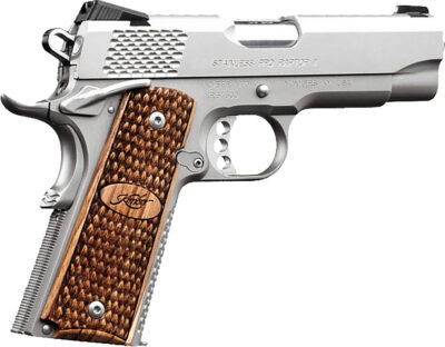 Kimber Mfg.,inc 3200195 Stainless Pro Raptor II 45ACP 8+1 4″ Stainless Steel Slide Satin Silver Zebrawood w/ Scale Pattern and Kimber Logo Grip