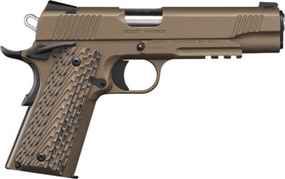 Kimber Mfg.,inc 3000236 Desert Warrior  45 ACP 7+1 5″ Front Serrations Steel Slide Desert Tan KimPro II G-10 Grip