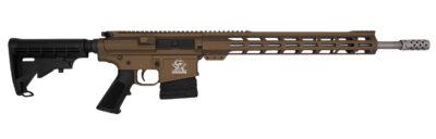 Great Lakes Firearms GL10308SSBRZ GLFA  308 Win 10+1 18″ Stainless Threaded Barrel, Bronze Cerakote Picatinny Rail Aluminum Receiver, 6 Position Mil-Spec Black Synthetic Stock, Mil-spec Polymer Grip