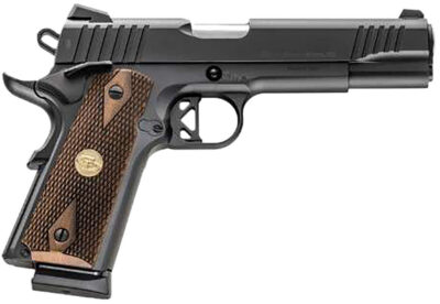 Charles Daly 440211 Superior  45 ACP 10+1 5″ Stainless Steel Barrel, Black Serrated Steel Slide, Black Steel Frame w/Beavertail, Walnut Diamond Checkered Grip