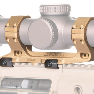 Reptilia LLC 100155 AUS Optic Mount FDE 7075-T6 Aluminum 34mm Tube Mil-Spec 1913 Picatinny Rail Mount