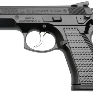 Cz Custom Shop 91048 CZ 75 D PCR Compact Frame 9mm Luger 15+1 3.90" Steel Barrel Black, Serrated Black Slide, Polycoat Aluminum Frame w/Beavertail, Black Checkered Aluminum Grip