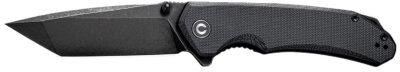 CIVIVI Knives C2023C Brazen Flipper Knife 3.46″ D2 Black Stonewashed Tanto Blade, Black G10 Handles, Liner Lock