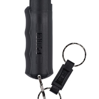 Sabre 3-in-1 Key Chain Pepper Spray Black Hardcase with Quick Release Key Ring