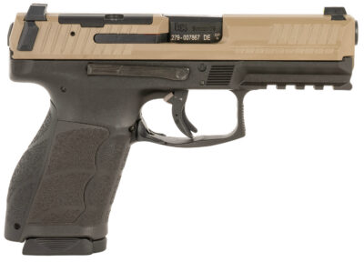 HK 81001196 VP9A1  Full Size 9mm Luger 15+1 4.53" Barrel, Flat Dark Earth Steel Optic Ready/Serrated Slide, Brown Polymer Frame w/Picatinny Rail, Interchangeable Backstrap Grip, Ambidextrous