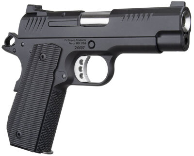 Ed Brown EVOKC9LW 1911 EVO KC Lightweight 9mm Luger 7+1 4″ Stainless Bull Barrel, Black Gen4 Serrated Slide, Black Gen4 Carbon Steel Frame w/Beavertail, Black Grips