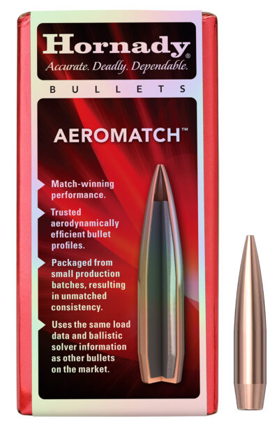 AEROMATCH 6MM/243 CAL .243” HOLLOW POINT BOAT TAIL RIFLE BULLETS AEROMATCH 6MM/243 (0.243) 105GR HOLLOW POINT BT 100/BOX