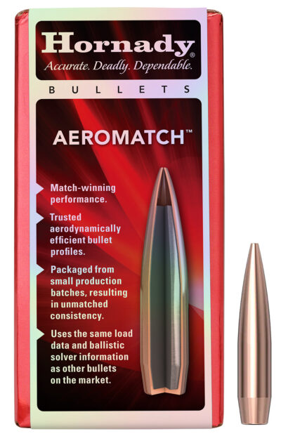 AEROMATCH 6.5MM/264 CAL .264” HOLLOW POINT BT RIFLE BULLETS AEROMATCH 6.5MM/264 (0.264”) 140GR HOLLOW POINT BT 100/BOX