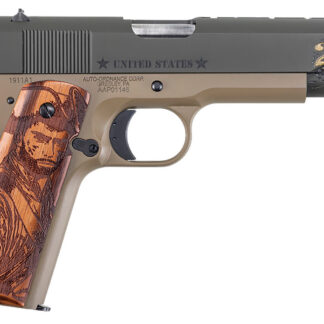 AUTO 1911 ARMY 250TH ANNIVERSARY SALUTE TO SERVICE SERIES 45ACP 5IN BARREL 7RD ODG /TAN ENGRAVED IMAGES ON HW GRIPS  1911BKOC15