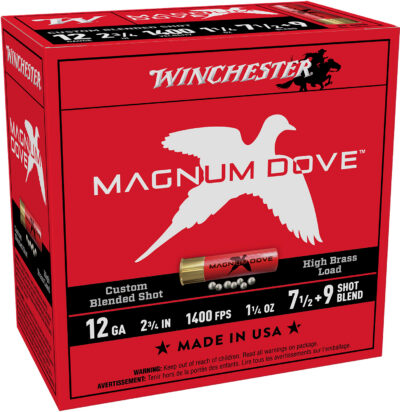 MAGNUM DOVE 12 GAUGE 2-3/4” #7.5 & #9 SHOT SHOTGUN AMMO MAGNUM DOVE 12 GAUGE 2-3/4” 1-1/4OZ #7.5 & 9 SHOT 25/BOX