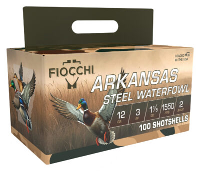 Fiocchi Arkansas Steel Shotgun Ammo 12 ga. 3 in. 1 1/5 oz. 1550 FPS 2 Shot 100 rd.
