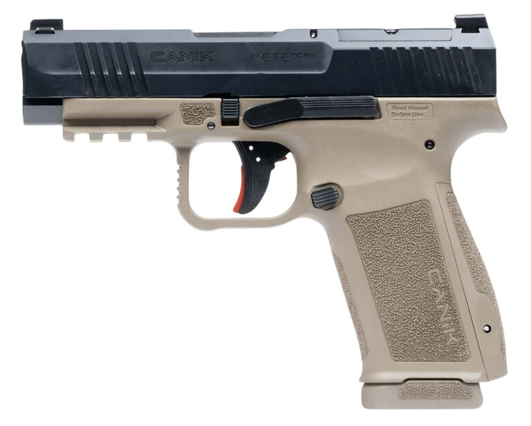 Canik HG7885CABD-N Mete MC9LS *CA Compliant 9mm Luger 10+1 3.63" Black Steel Barrel, Black Nitride Steel Serrated Slide, Flat Dark Earth Polymer Frame w/Picatinny Rail, Interchangeable Backstrap Grip