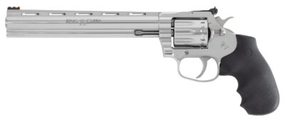 Colt Mfg KCOBRA22SP8RFO King Cobra Target 22 LR 10rd Shot 8″ Stainless Vent Rib Barrel, Stainless Steel Cylinder & Frame, Black Hogue Overmolded Grip, Exposed Hammer