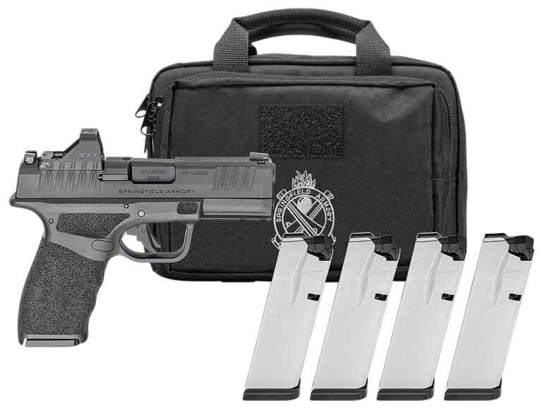 Springfield Armory Hellcat Pro HCP9379BOSPCA-PAC CA Compliant 9mm Luger 10+1 3.70" Black Melonite Steel Barrel & Optic Ready/Serrated Steel Slide, Black Polymer Frame W/Picatinny Rail, Viridian RFX11