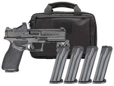 ECHELON 4.5F 9MM SEMI-AUTO HANDGUN GEAR PAC W/VIRIDIAN RFX11 ECHELON 4.5F 9MM LUGER 4.5''BBL (4)10RD MAG W/VIRIDIAN RFX11