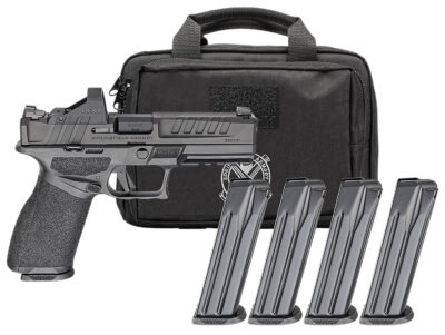 ECHELON 4.5F 9MM SEMI-AUTO HANDGUN GEAR PAC W/VIRIDIAN RFX11 ECHELON 4.5F 9MM LUGER 4.5''BBL (4)15RD MAG W/VIRIDIAN RFX11