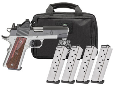 1911 RONIN AOS 45 ACP SEMI-AUTO HANDGUN GEAR PAC W/RFX11 1911 RONIN AOS 45 ACP 4.25''BBL (4)8RD MAG W/VIRIDIAN RFX11