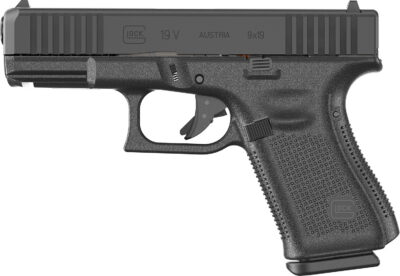 Glock PV1950201 G19 V Compact 9mm Luger 10+1 4.02" Black Barrel & Steel Serrated Slide, Black Polymer Frame w/Accessory Rail, Interchangeable Backstrap