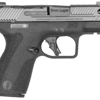 SMITH & WESSON PC M&P 9 SHIELD X CARRY COMP 9MM 3.6IN BARREL 15RD BLACK NO THUMB SAFETY FLUTED PORTED BARREL OPTIC READY NIGHT FRONT SIGHT 14269