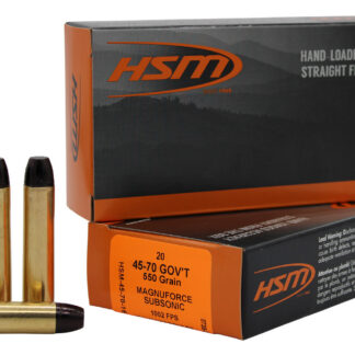 HSM 457016N   45-70Gov 550gr Hard Cast Long Flat Nose 20 Per Box/25 Case