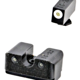 TruGlo TG231G2W Tritium Pro  High, White Outline Tritium Front/ Green Tritium Rear/Black Nitride Fortress Frame, Compatible w/Most Glock Except MOS, Front Post/Rear Dovetail Mount