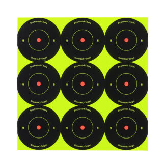Birchwood Casey 34210 Shoot-N-C Reactive Target Self-Adhesive Paper Black/Yellow 2" Bullseye 12 Pack