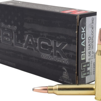 BLACK 5.56 NATO INTERLOCK HD SBR JACKETED SOFT POINT RIFLE AMMO BLACK 5.56 NATO 75GR INTERLOCK HD SBR JACKETED SP 20/BOX
