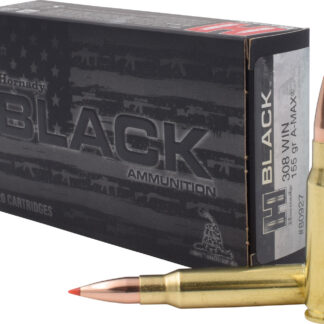 BLACK® 308 WINCHESTER A-MAX® POLYMER TIPPED RIFLE AMMO BLACK 308 WIN 155GR A-MAX POLYMER TIP BOAT TAIL 20/BOX