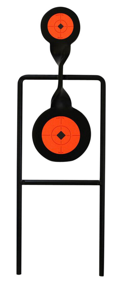 Birchwood Casey 46244 World of Targets Double Mag Handgun Black/Orange Steel Bullseye Standing