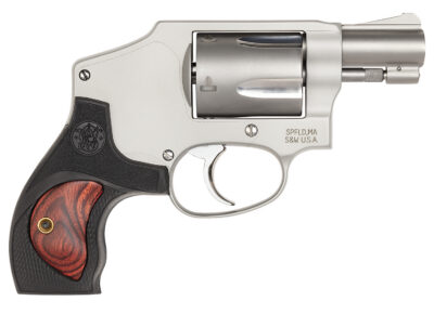 Smith & Wesson 10186 Performance Center Model 642 38 S&W Spl +P 5rd 1.88″ Stainless Steel Barrel, Fluted Cylinder, Matte Silver Aluminum Frame with Black Polymer with Integrated Wood Insert Grip