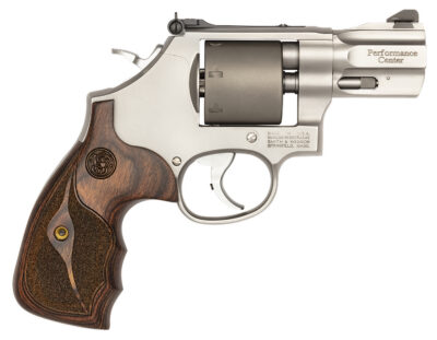 Smith & Wesson 10227 Performance Center Model 986 9mm Luger 7rd 2.50″ Stainless Steel Barrel with Recessed Crown, Unfluted Cylinder, Stainless Steel Frame with Custom Wood Grip Includes Moon Clips