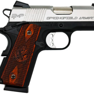 Springfield Armory PI9209LCA 1911 EMP Lightweight Compact *CA Compliant 9mm Luger 9+1 3" Bull Barrel, Anodized Aluminum Frame w/Beavertail, Serrated Stainless Steel Slide, Thin-Line Crossed Cannons Cocobolo Grip, Tritium Night Sights