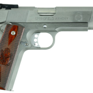 Springfield Armory PI9132LCA 1911 Loaded Target *CA Complaint 45 ACP 7+1, 5" Stainless Match Grade Stainless Barrel, Serrated Slide & Steel Frame w/Beavertail, Crossed Cannon Cocobolo Grip