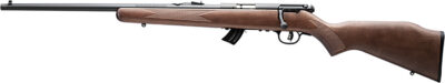 Savage Arms 50702 Mark II GL Youth 22 LR 10+1 19″ Matte Black Sporter Barrel, Matte Black Drilled & Tapped Carbon Steel Receiver, Satin Brown Fixed Wood Stock, Left Hand