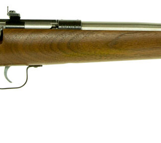 Crickett KSA3238 Youth  22 LR 1rd 16.12" Stainless Steel Barrel, Fixed Front/Adjustable Rear Peep Sights, Walnut Stock w/11.5" LOP, Rebounding Firing Pin Safety