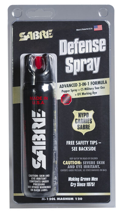 Sabre M120L Magnum Self Defense Police Magnum Pepper Spray Range 8-10 ft 4.36 oz