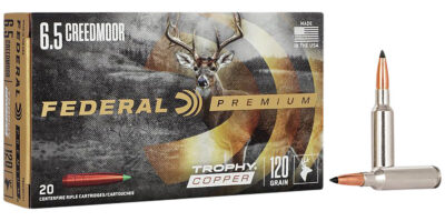 Federal P65CRDTC1 Premium  6.5Creedmoor 120gr Trophy Copper 20 Per Box/10 Case