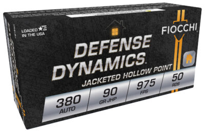 Fiocchi Defense Dynamics Centerfire Handgun Ammo 380 ACP 90 gr. JHP 50 rd.