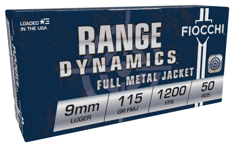Fiocchi 9AP Range Dynamics 9mmLuger 115gr Full Metal Jacket 50 Per Box/20 Case