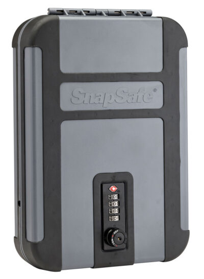 SnapSafe 75241 TrekLite Lock Box XL Combination Entry Gray Polycarbonate Holds 1 Handgun 10″ W x 7″ H x 2″ D