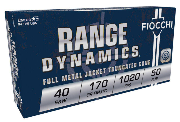 Fiocchi Range Dynamics Pistol Ammo 40 S&W 170 gr. FMJTC 50 rd.