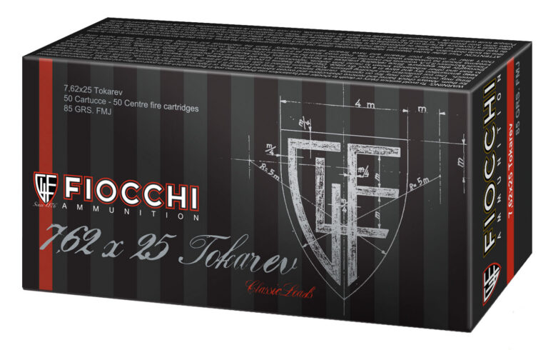 Fiocchi 762TOK Heritage  7.62x25mmTokarev 88gr Full Metal Jacket 50 Per Box/20 Case