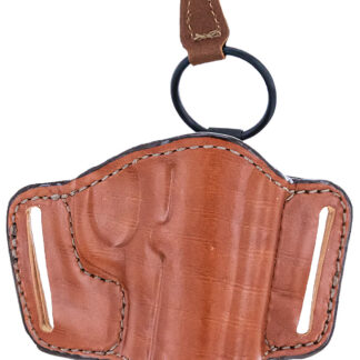 Bianchi 19242 105 Minimalist Belt Slide Holster Size 01 OWB Open Top Style made of Leather with Tan Finish fits 2" Barrel Ruger SP101 & S&W J-Frame for Right Hand