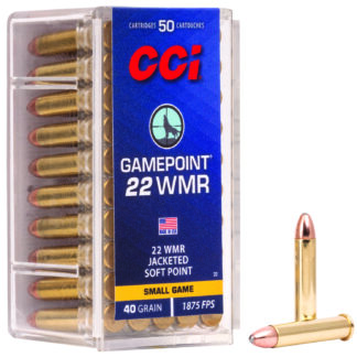 GAMEPOINT AMMO 22 MAGNUM (WMR) 40GR LEAD GAMEPOINT 22 WMR 40GR LEAD GAMEPOINT 50/BOX