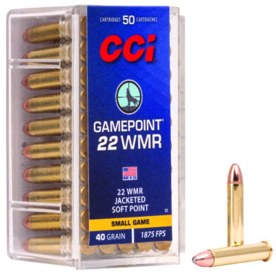 GAMEPOINT AMMO 22 MAGNUM (WMR) 40GR LEAD GAMEPOINT 22 WMR 40GR LEAD GAMEPOINT 50/BOX