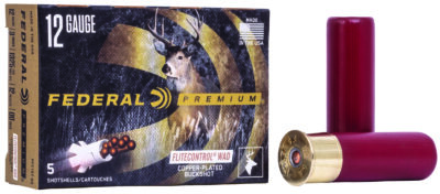 VITAL-SHOK BUCKSHOT 12 GAUGE 3” AMMO PREMIUM 12 GA 3” 10-PELLET #00 BUCK W/FLITECONTROL WAD 5/BOX